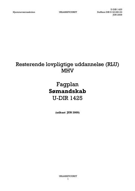 Fagplan Sømandskab U-DIR 1425