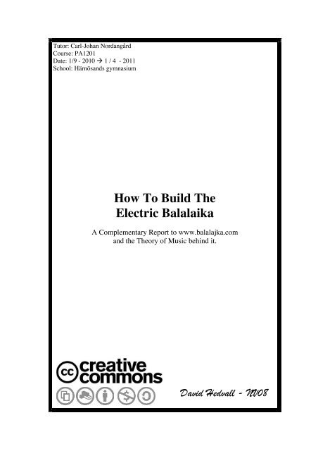 How To Build The Electric Balalaika - Balalajka.com