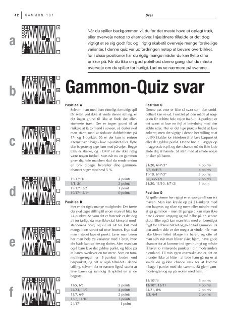 GAMMON nr. 103, December 2005 - Dansk Backgammon Forbund