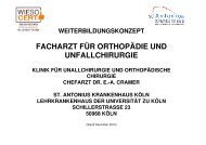 WEITERBILDUNGSKONZEPT FACHARZT FÜR ORTHOPÄDIE UND