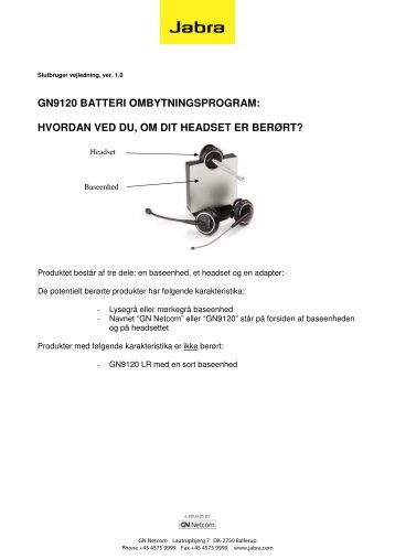 GN9120 BATTERI OMBYTNINGSPROGRAM: HVORDAN VED DU ...