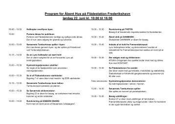 Program for Åbent Hus på Flådestation Frederikshavn lørdag 22 ...