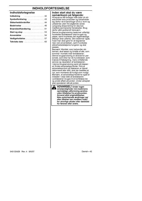 OM, 125 B, 125 B X-series, 125 BV X-series, 2007-11 - Husqvarna