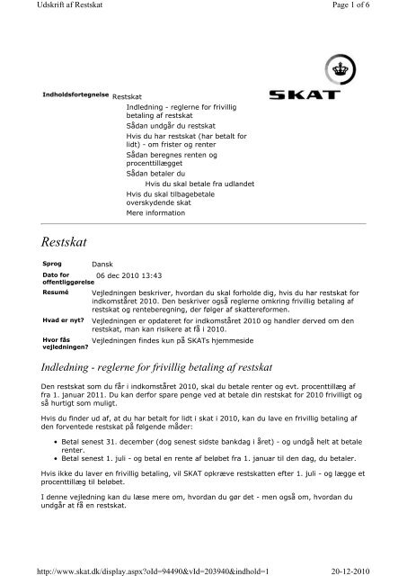 SKATs folder om restskat og renter.pdf
