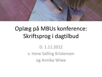 Workshop 7 - Skriftsprog i dagtilbud