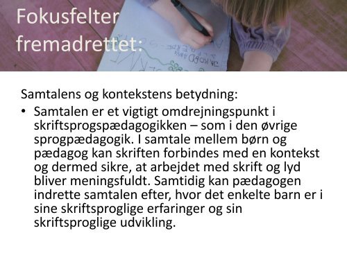 Workshop 7 - Skriftsprog i dagtilbud