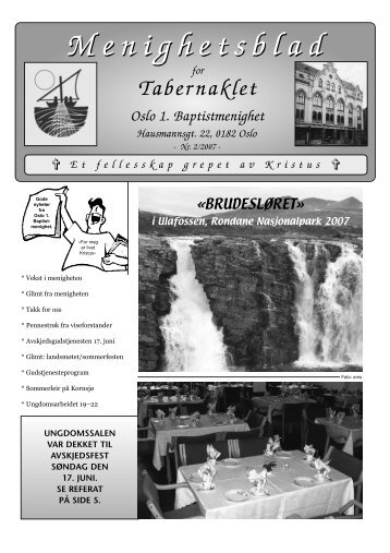 Menighetsblad Menighetsblad - Oslo 1. Baptistmenighet