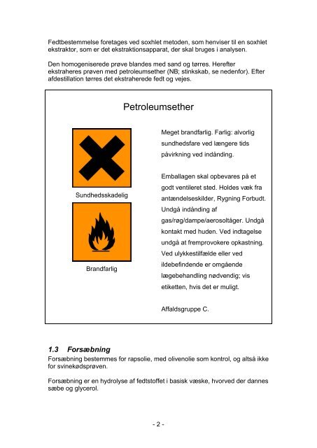 ANALYSE AF HAKKET SVINEKØD