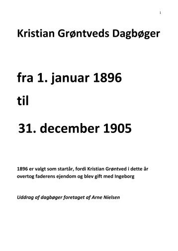 fra 1. januar 1896 til 31. december 1905 - Bjergby - Mygdal ...