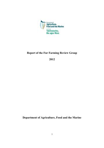 Report of the Fur Farming Review Group 2012 Department of ...