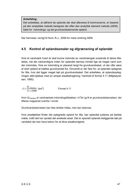 Udpegning af indvindings- og grundvandsdannende oplande (Del 1)