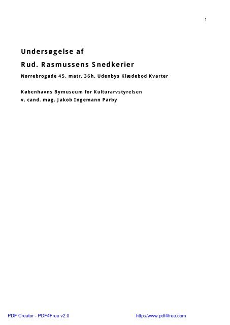 Undersøgelse af Rud. Rasmussens Snedkerier - Københavns ...