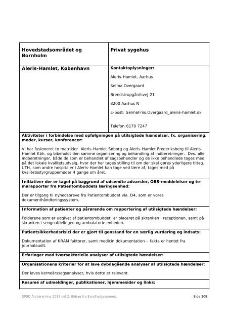 Del 2. Bidrag fra sundhedsvæsenet - Patientombuddet