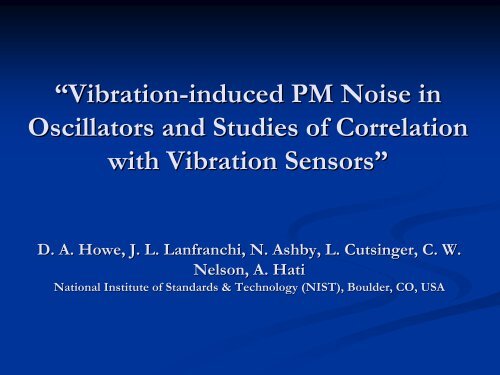 Vibration-induced PM Noise in Oscillators and Studies of Correlation ...