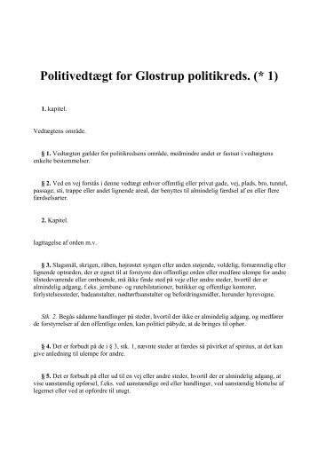 Politivedtægt for Glostrup politikreds - Taastrup Netavis