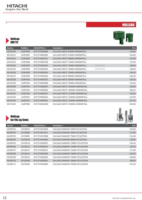 Last ned PDF - Hitachi Power Tools AS