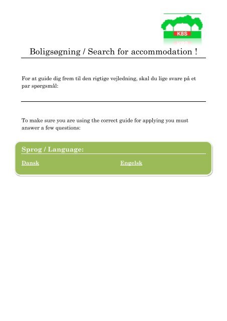 Boligsøgning / Search for accommodation ! - Kollegieboligselskabet