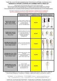 Tarif Location Rental Texworld 2013 - Messe Frankfurt France