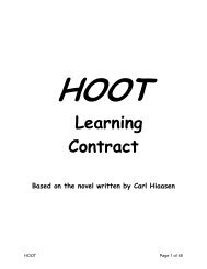 HOOT Learning Contract