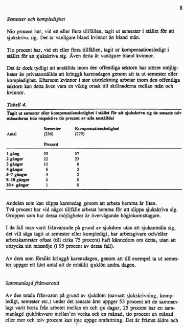 Effekter och resultat av sjuklönereformen karensdagen och sankta ...