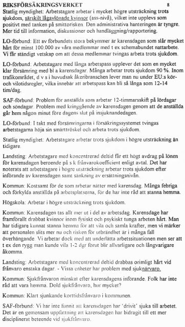 Effekter och resultat av sjuklönereformen karensdagen och sankta ...