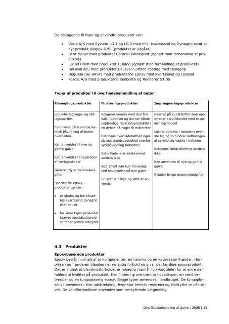 Overflade- behandling af gulve - LandbrugsInfo