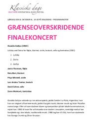 programnoter - grænseoverskridende finalekoncert - Klassiske Dage