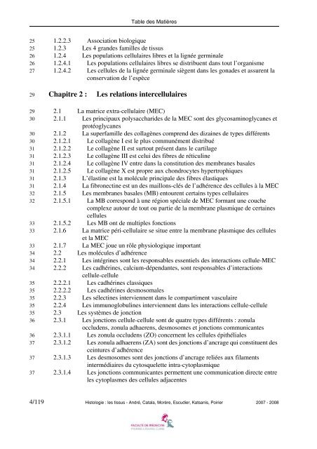 Histologie : les tissus - Faculté de médecine Pierre et Marie Curie ...