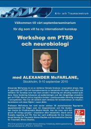 Workshop om PTSD och neurobiologi - Kris