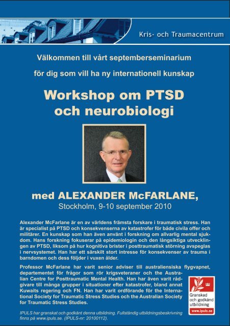 Workshop om PTSD och neurobiologi - Kris