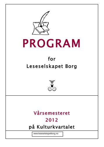 Program - Leseselskapet Borg