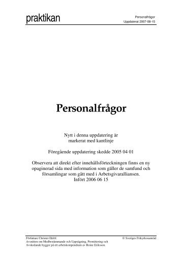 praktikan Personalfrågor