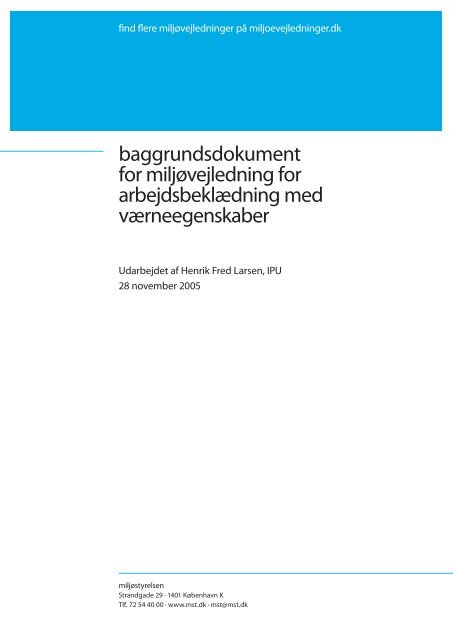 Hent baggrundsdokument for arbejdstøj med ... - Miljøvejledninger