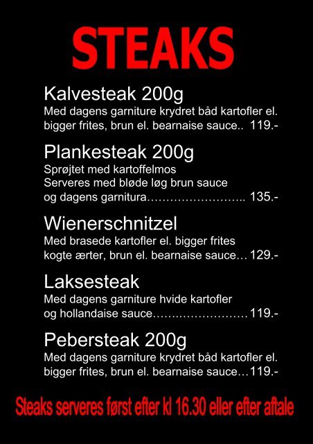 Menukort 2012