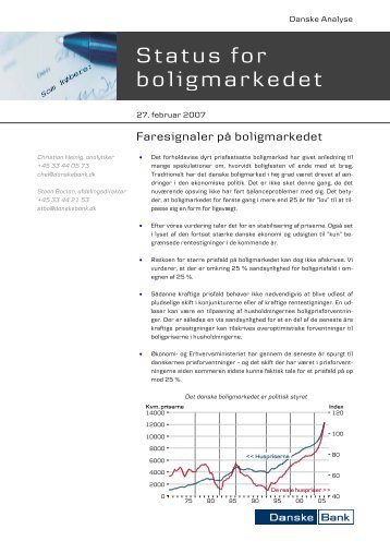 Faresignaler på boligmarkedet - analyse fra Danske Bank - DR