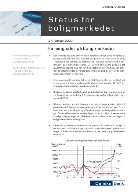 Faresignaler på boligmarkedet - analyse fra Danske Bank - DR