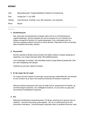 Referat 11.6.2008 - Tingsted Boldklub