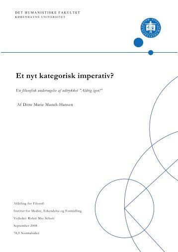 Et nyt kategorisk imperativ? - DIIS