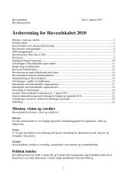 Årsberetning 2010 - Det Danske Haveselskab