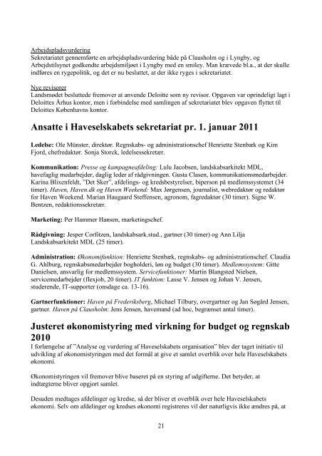 Årsberetning 2010 - Det Danske Haveselskab