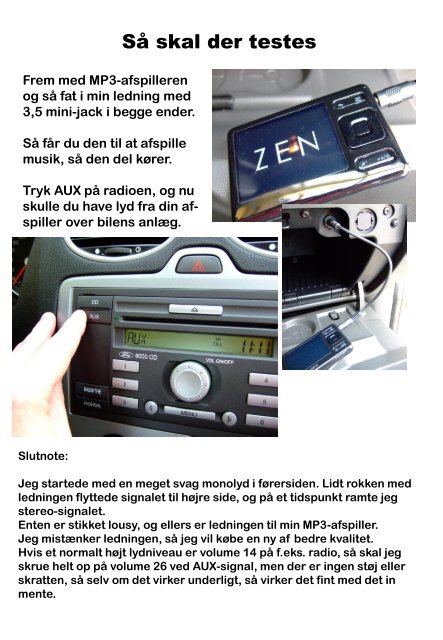 HOW-TO Installation af AUX-in i Ford Focus 2005-