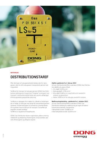 Hent prisblad med distributionstariffer (pdf) - DONG Energy distribution