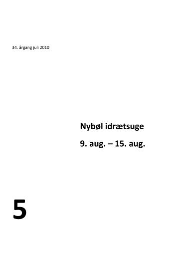 Nybøl idrætsuge 9. aug. – 15. aug. - Nybøl-Stenderup Lokalråd