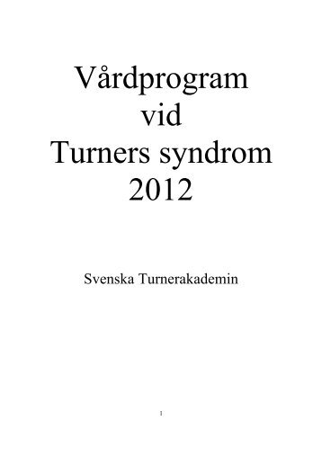 Vårdprogram vid Turners syndrom 2012 - Internetmedicin