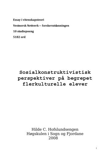 Sosialkonstruktivistiske perspektiver på flerkulturelle elever.