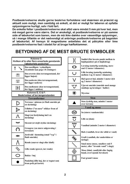 Postbeskrivelser - Dansk Orienterings-Forbund