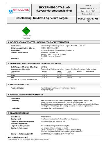 Arcal 121_124_CO2_HE_AR - Air Liquide Danmark A/S