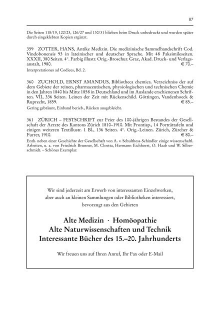 Alte Medizin · Homöopathie Alte ... - Antiquariat Franz Siegle