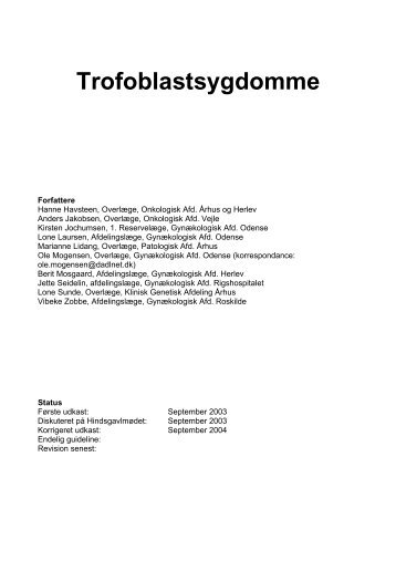 Trofoblastsygdomme (2004) - DSOG