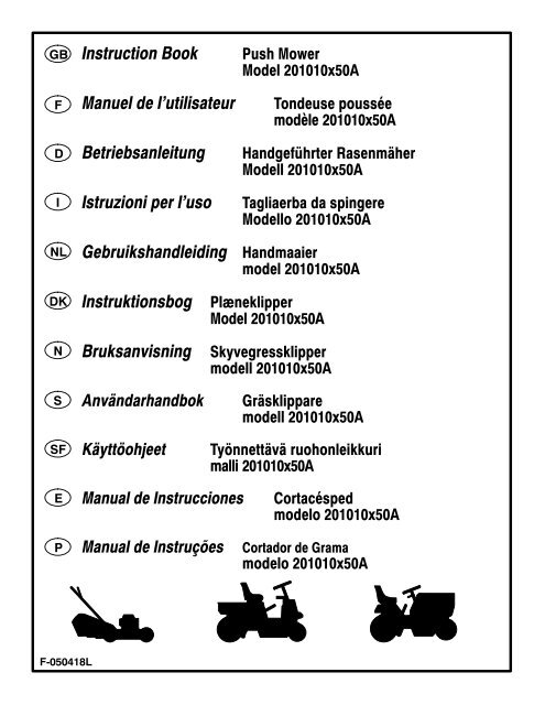 Instruction Book Manuel de l'utilisateur ... - Safe Motor AS